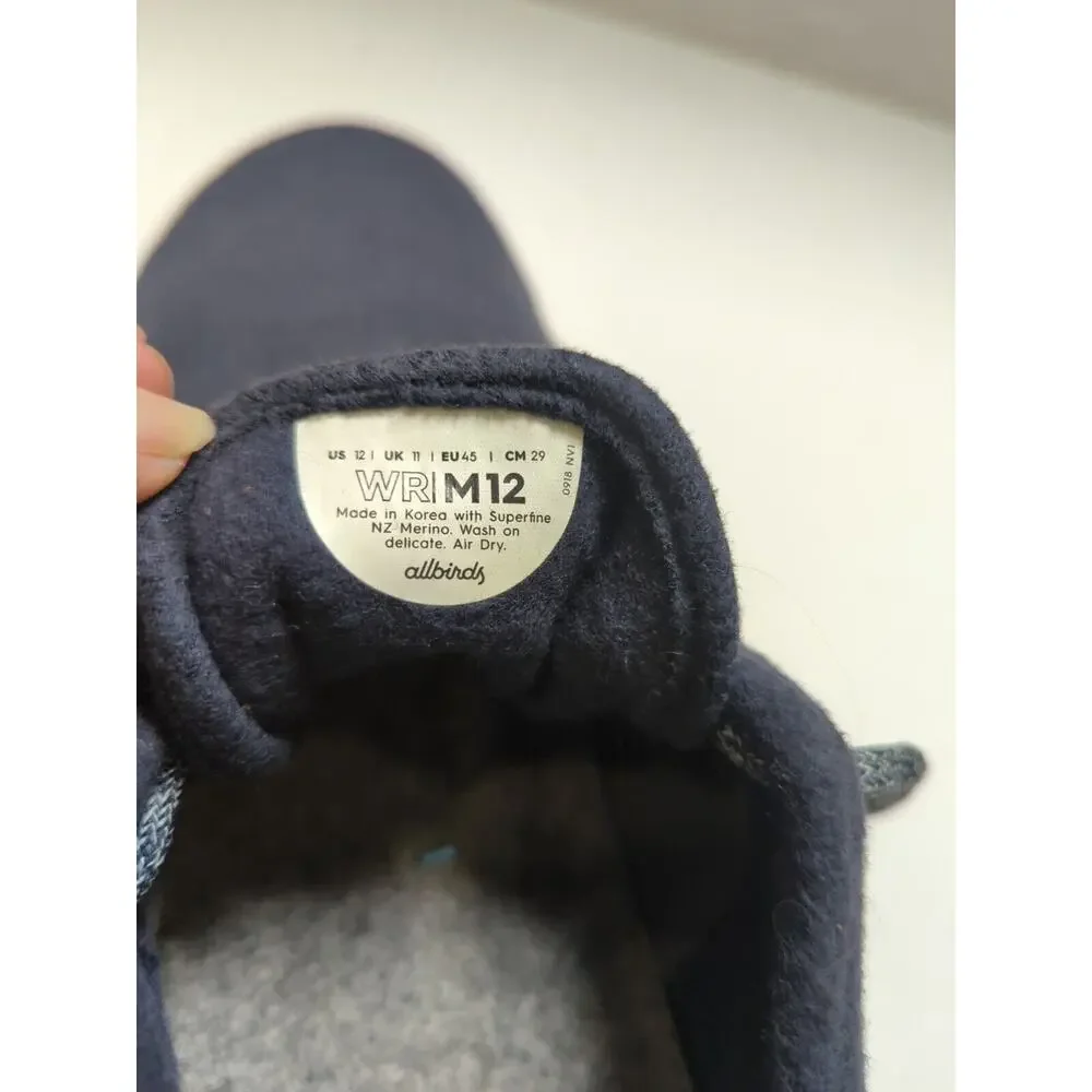 Allbirds Navy Wool Tree Runner Shoes Size 12‎ US
